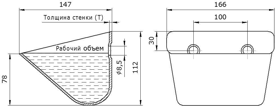 Ковш норийный металлический цельнотянутый Super Starco SPS 160-140 ...