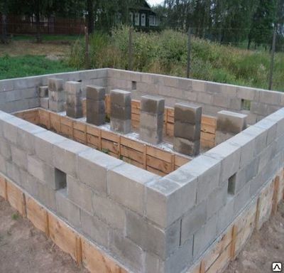 Стеновой фундаментный полнотелый блок строительный 400х200х200