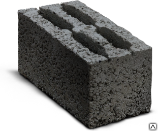Стеновой блок строительный пескоцементный пустотелый четырехщелевой390х190х