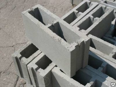 Перегородочный пустотелый пескоцементный блок строительный 400х200х120