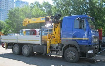 Бортовой автомобиль МАЗ 6312В5-8429-012 с краном манипулятором SOOSAN 736LII