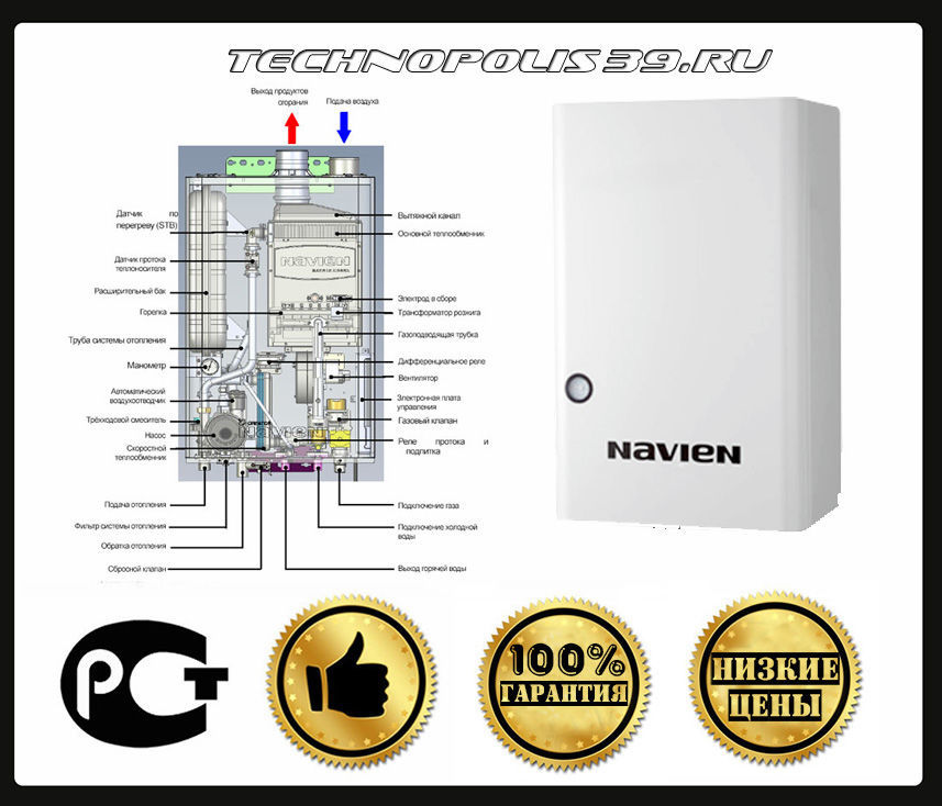 Навьен газовый котел двухконтурный схема