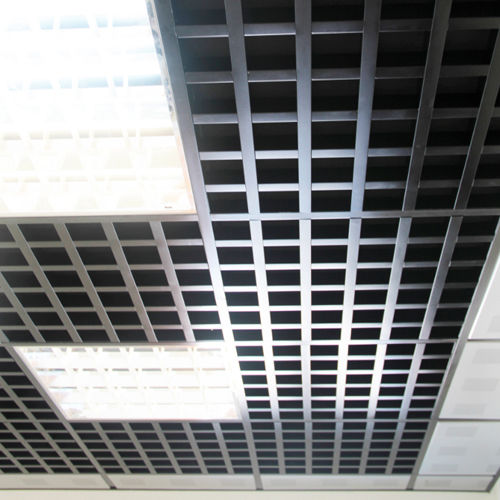Подвесной потолок Грильято Албес 50х50 серый металлик матовый