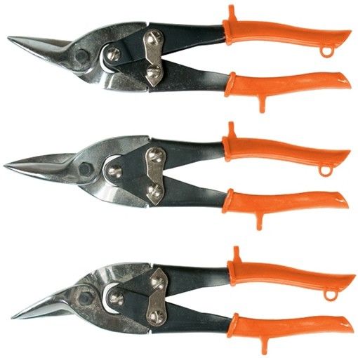 Ножницы по металлу 250 мм, обрезиненные рукоятки, 3 шт, прямые левые правые Sparta