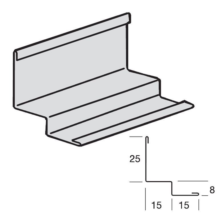 Уголок для потолков с кромкой Тегулар и Микролук PLL  белый  (3м).