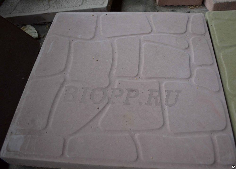 Тротуарная плитка 350х350 «Галька» мрамор из бетона