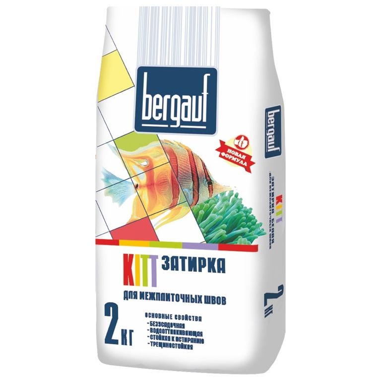 Затирка цветная KITT Bergauf для межплиточных швов водоотталкивающая Мята, 2 кг