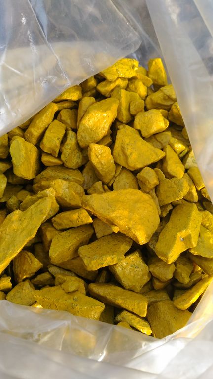 Щебень цветной Желтый, мешок 10 кг