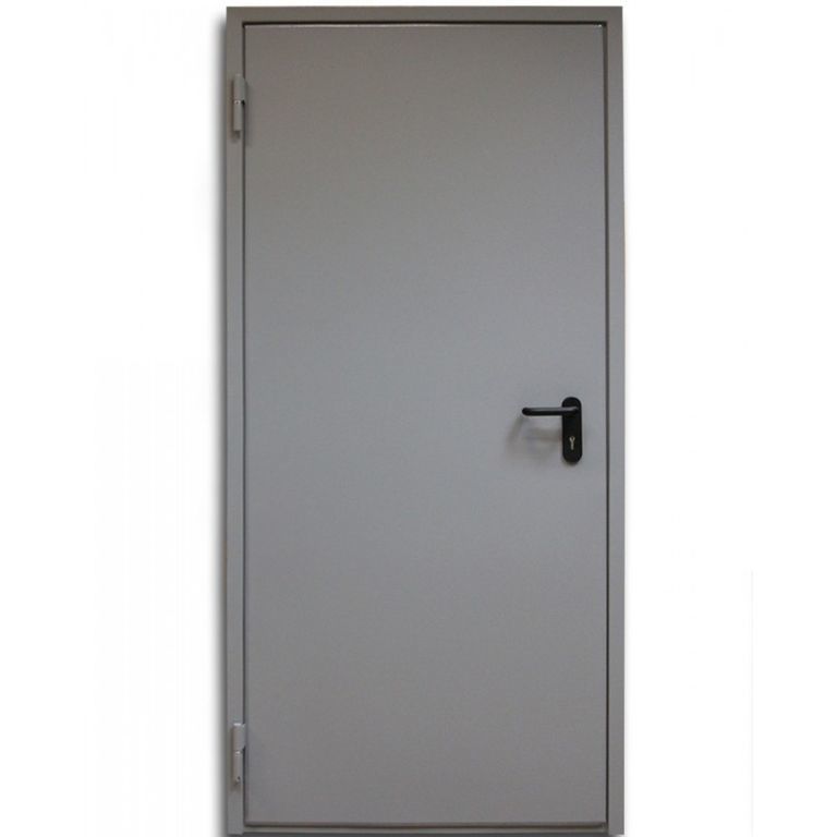 Дверь противопожарная металлическая 850/950 одностворчатая серая El60
