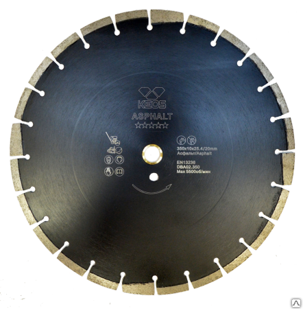 Алмазный сегментный диск Keos Professional 350х25.4/20.0 мм по асфальту