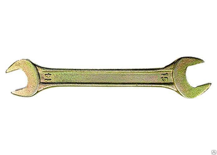 Ключ рожковый СибрТех, желтый цинк, 8х9 мм