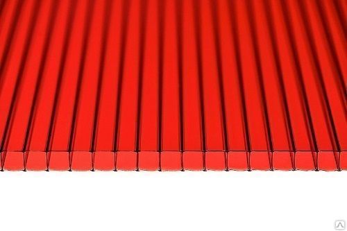 Сотовый поликарбонат 6мм (2,1х6м) красный ЮГ-Ойл-Пласт