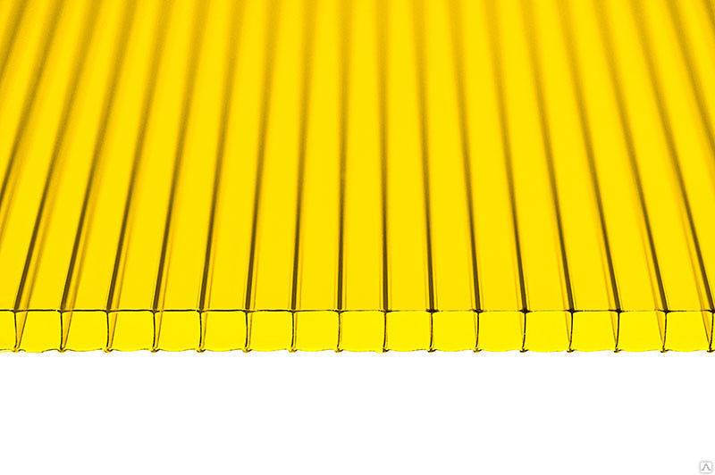 Сотовый поликарбонат 10мм (2,1х6м) желтый Novattro