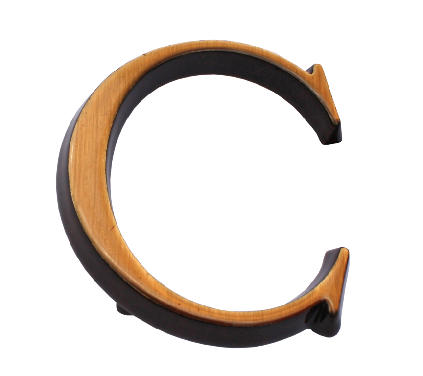 Фигурка бронзовая буква "С", кириллический алфавит (высота 5 см)