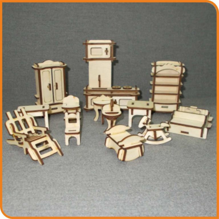 Мебель деревянная игрушечная для кукол