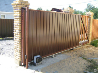 Комплект стандартный №1 сдвижных ворот 3500 х 2100 коричневый RAL8014 