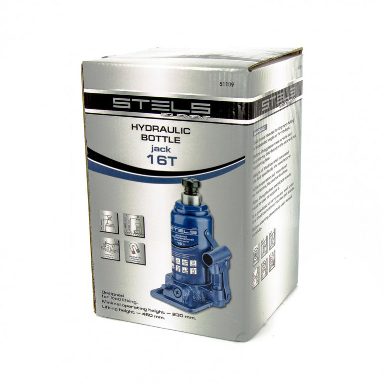 Домкрат гидравлический бутылочный 16 т, H подъема 230-460 мм Stels 5