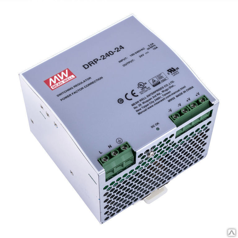 Mean Well DRP24024 Schaltnetzteil DRP-240-24 24V Stromversorgung