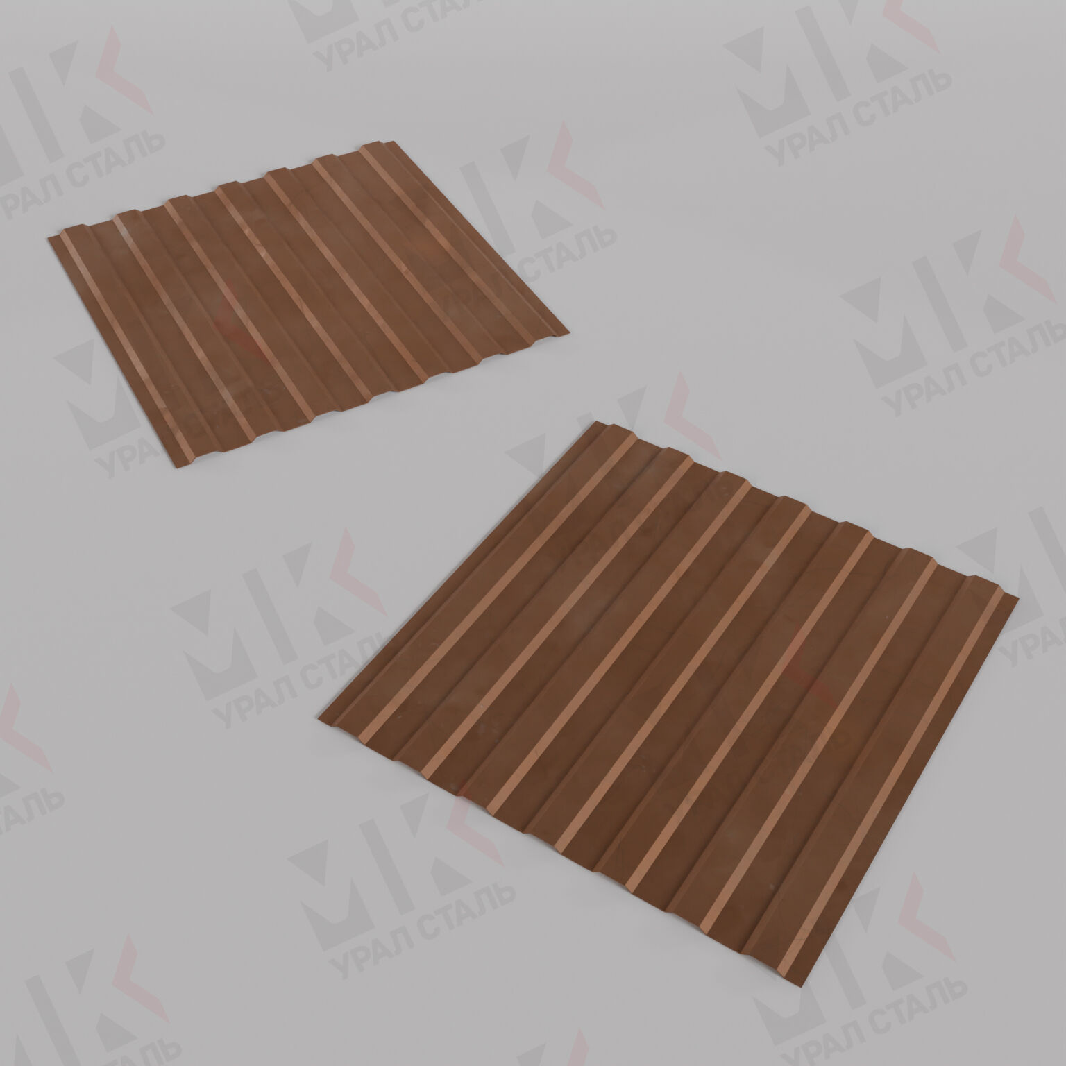 Профнастил для забора С-21 1000 мм А 0,5 мм Copper Медный